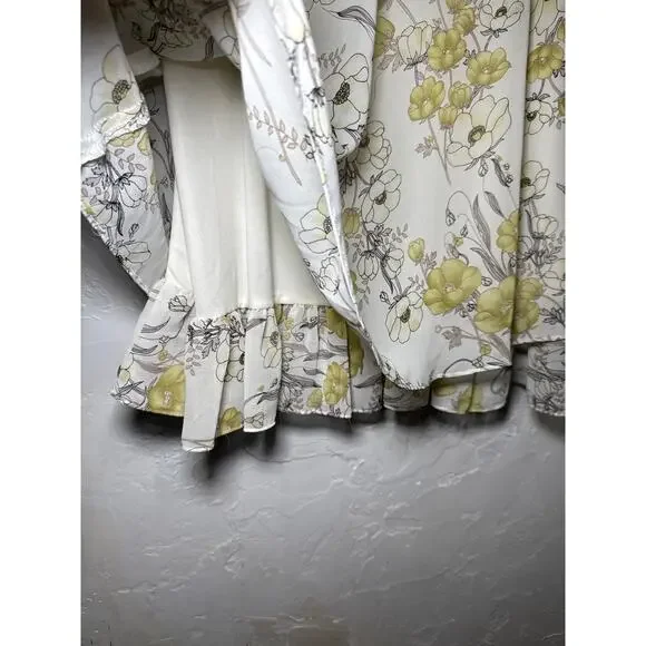 Necessary Objects floral beaded empire‎ waist sheer lined dress womens small y2k - Picture 2 of 10